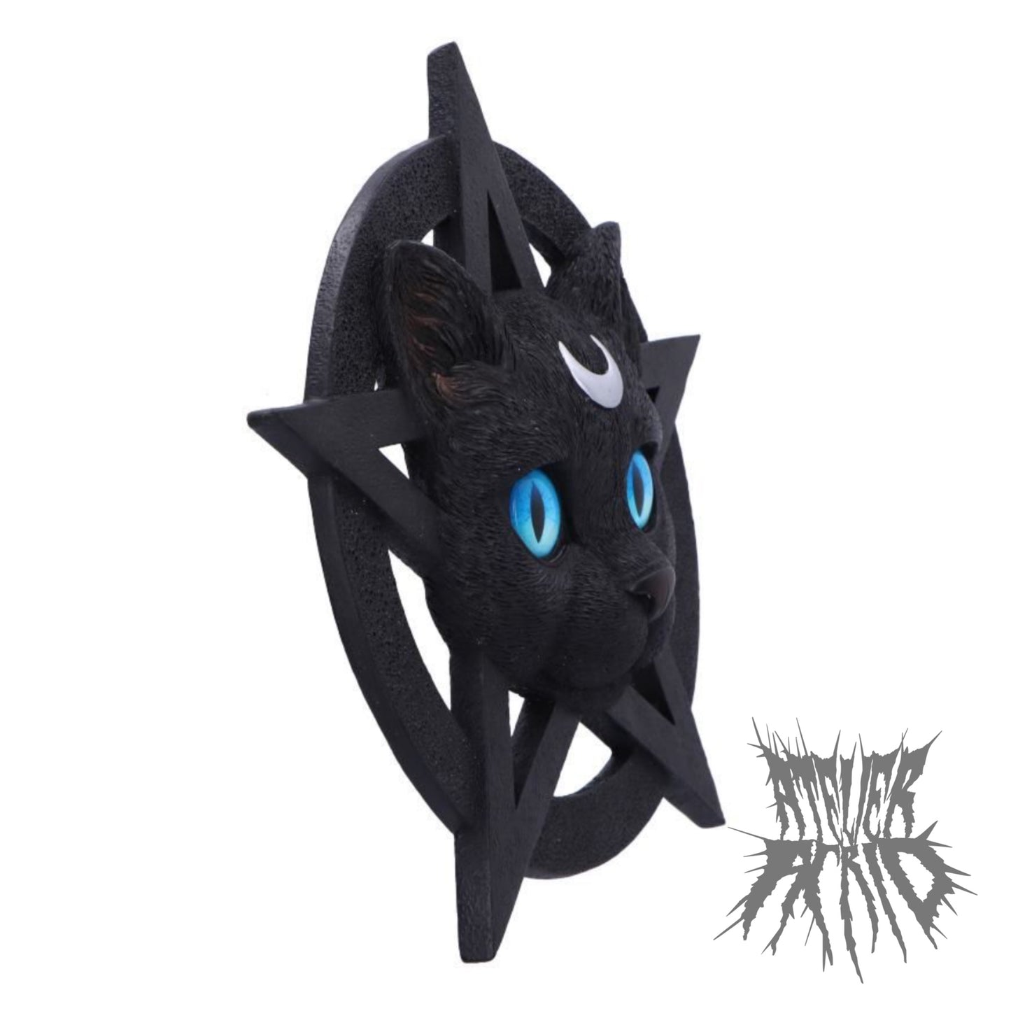 Feline Worship Cat Pentagram Wall Plaque 25.5cm