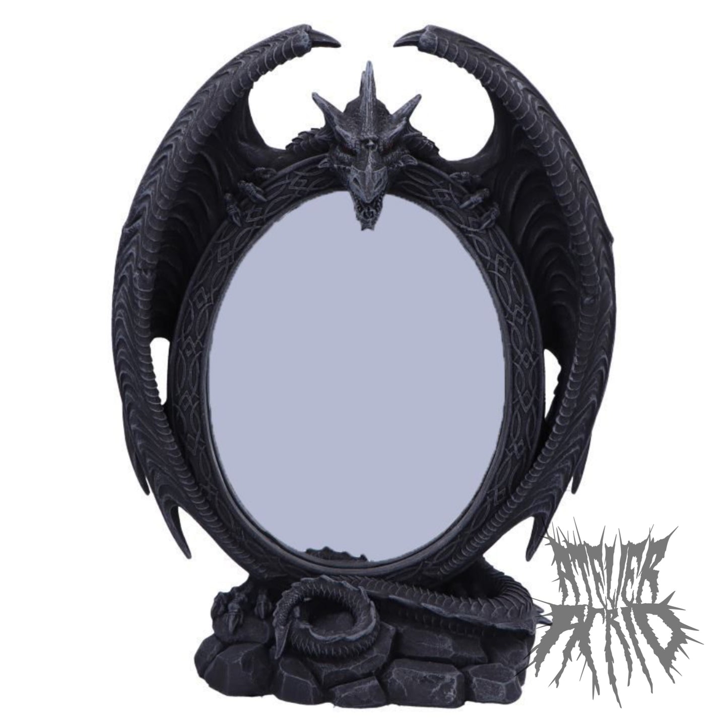 Scaled Reflection Dragon Mirror 29cm