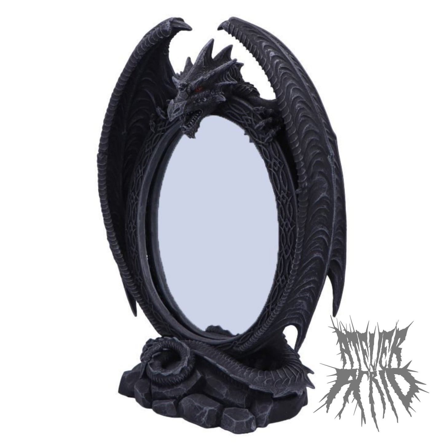 Scaled Reflection Dragon Mirror 29cm