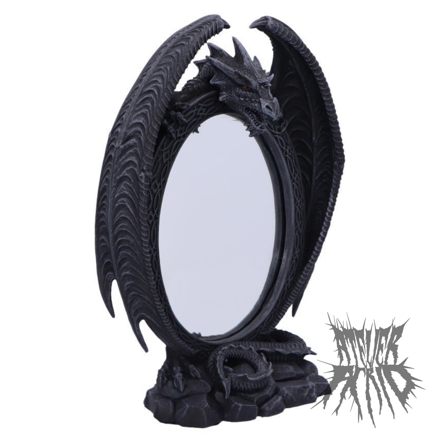 Scaled Reflection Dragon Mirror 29cm
