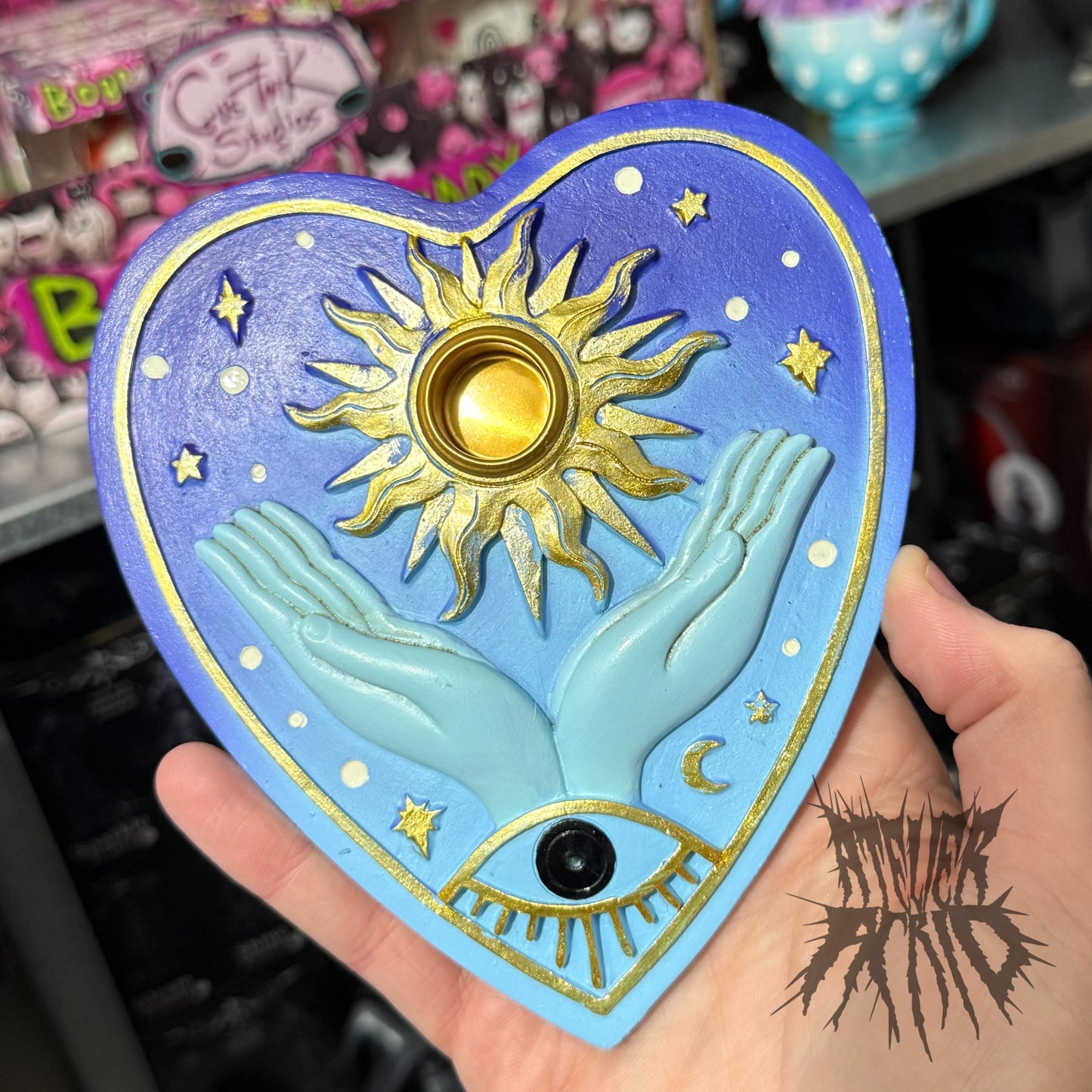 Fortunes of the Sun Incense Burner 15cm - Palmistry Incense holder