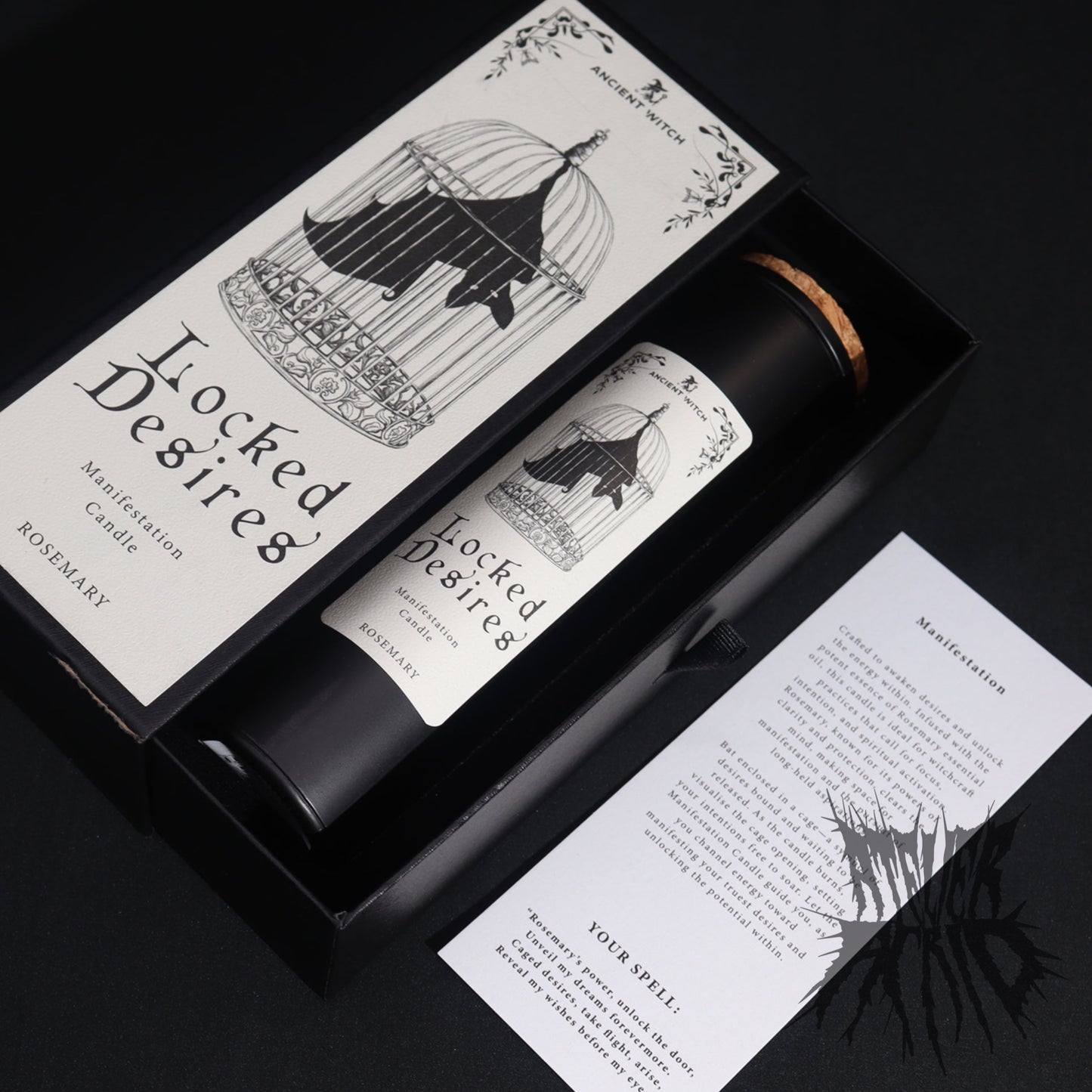 Locked Desires Ancient Witch Ritual Candle - Gift Boxed Manifestation Spell Candle with Ritual Card