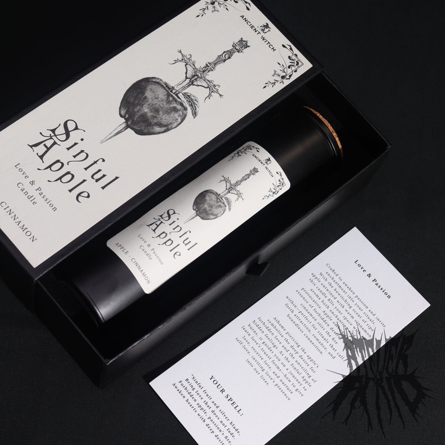 Sinful Apple Ancient Witch Ritual Candle - Gift Boxed Love Spell Candle with Ritual Card