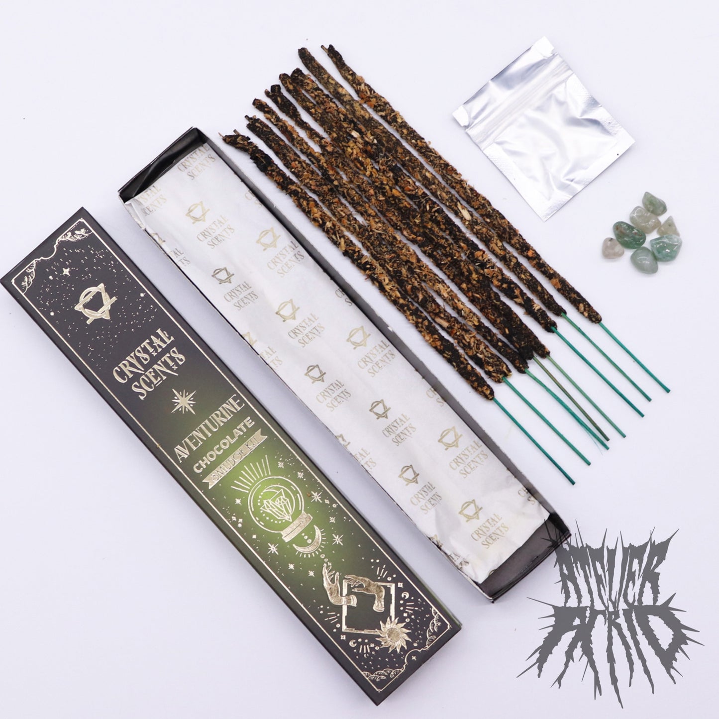 Aventurine Crystal Scents Smudge Incense - Chocolate