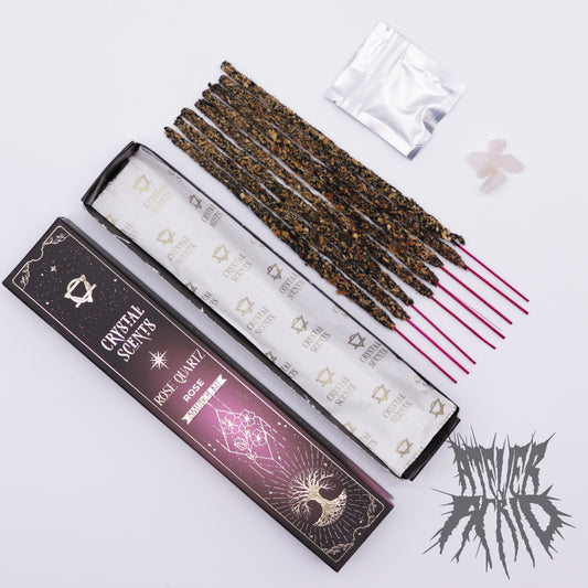 Rose Quartz Crystal Scents Smudge Incense - Rose
