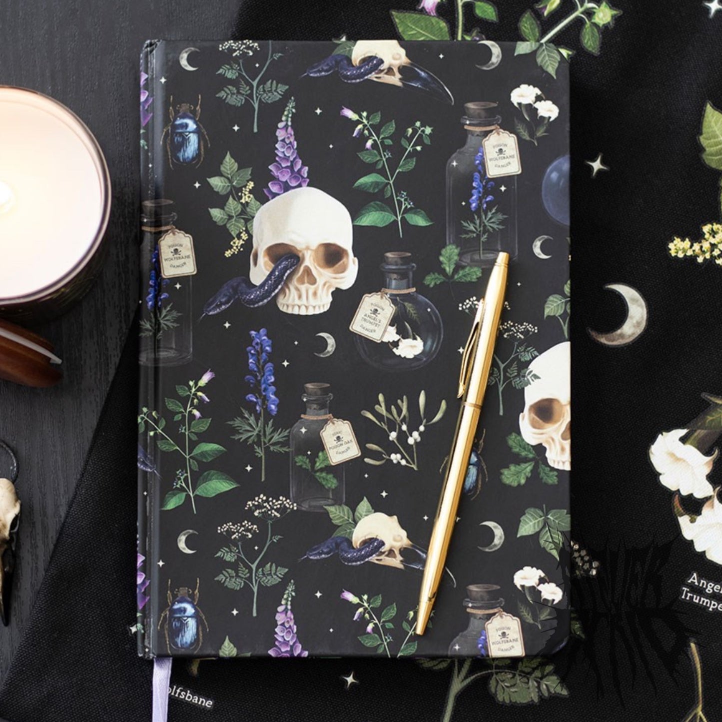 Venom & Vines Print Notebook. Gothic Botanical Notebook.