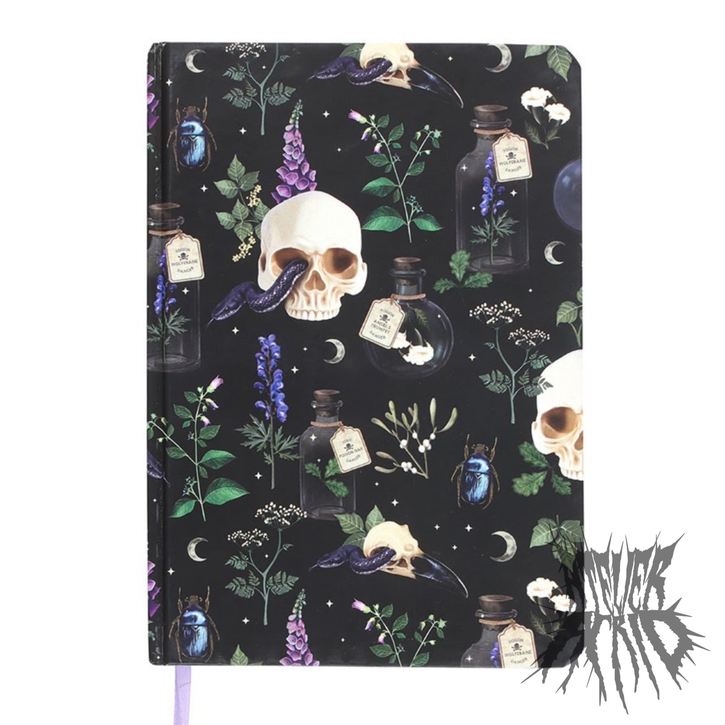 Venom & Vines Print Notebook. Gothic Botanical Notebook.