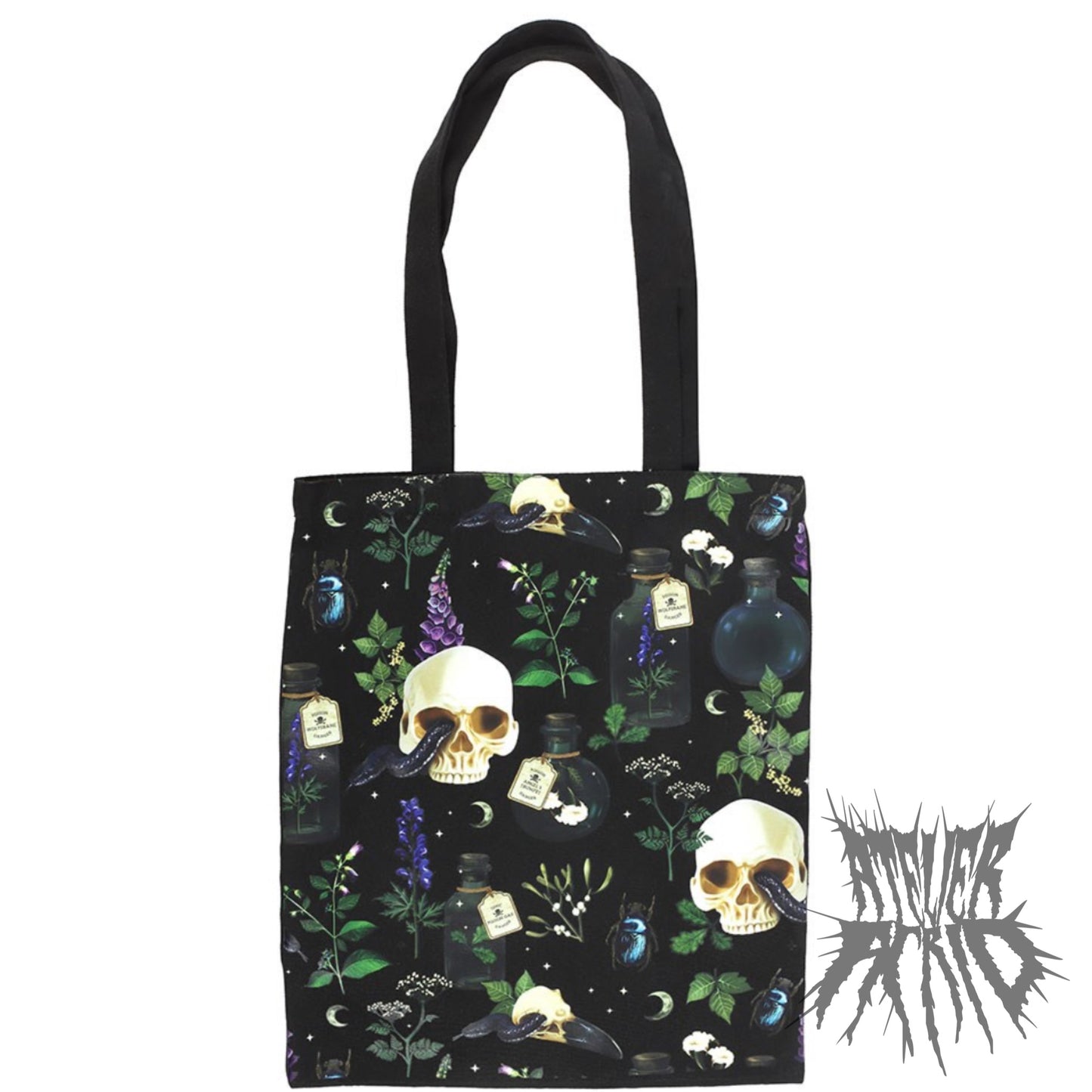 Venom & Vines Polycotton Print Tote Bag