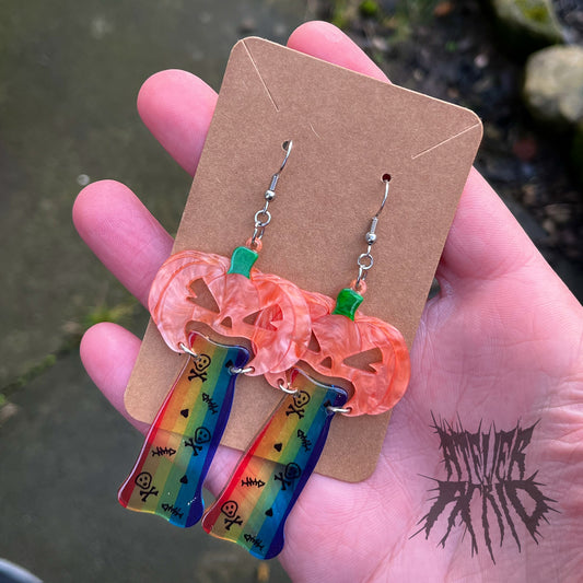 The Rainbow Pumpkin Earrings