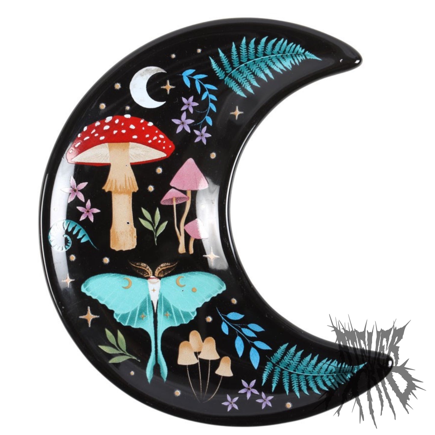 Crescent Moon Dark Forest Print Trinket Dish 12cm