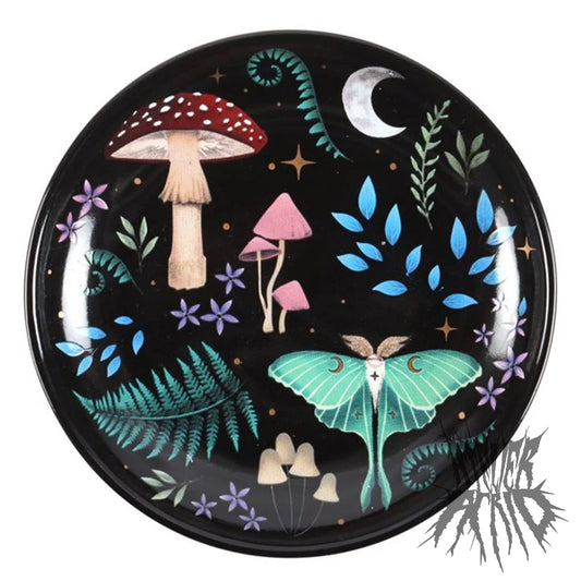 Round Dark Forest Print Trinket Dish 10.5cm