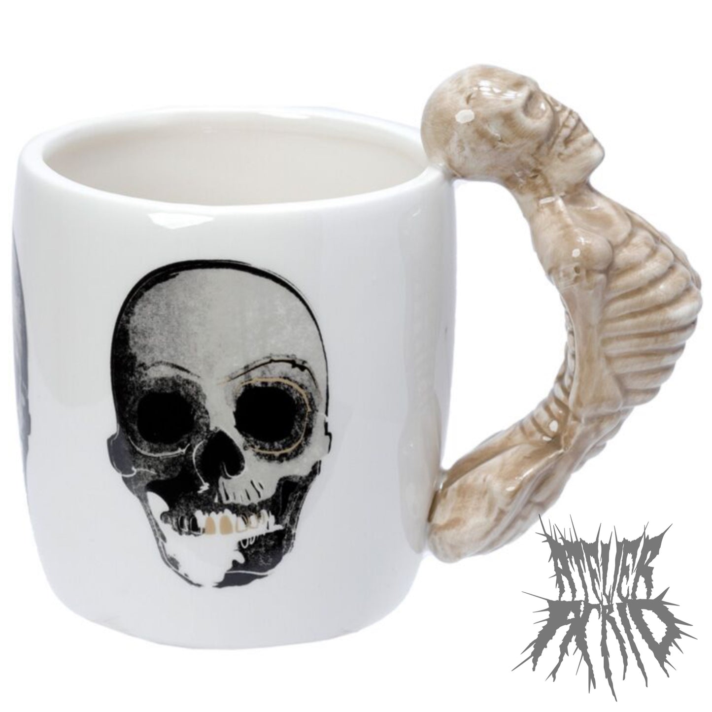 Skeleton Ceramic Shaped Handle Mug