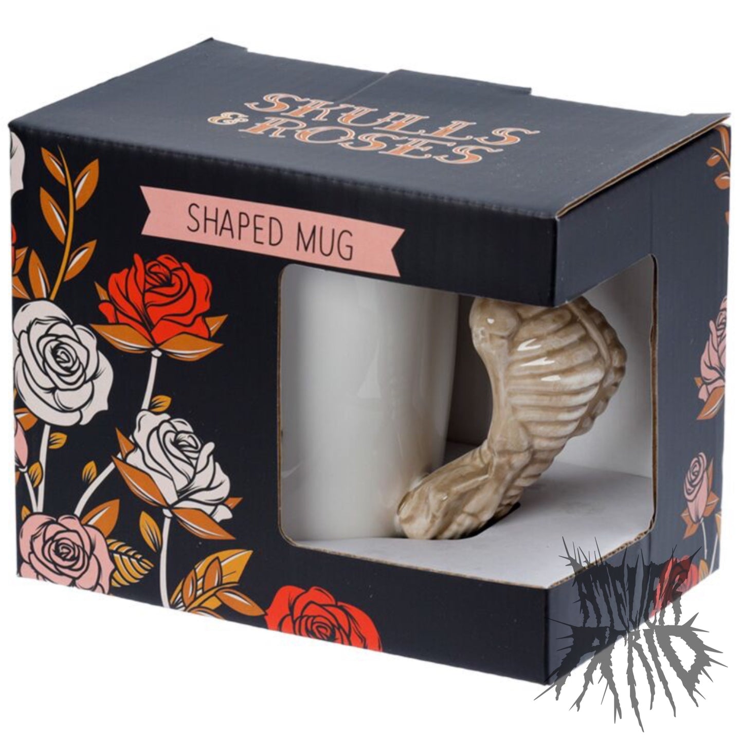 Skeleton Ceramic Shaped Handle Mug