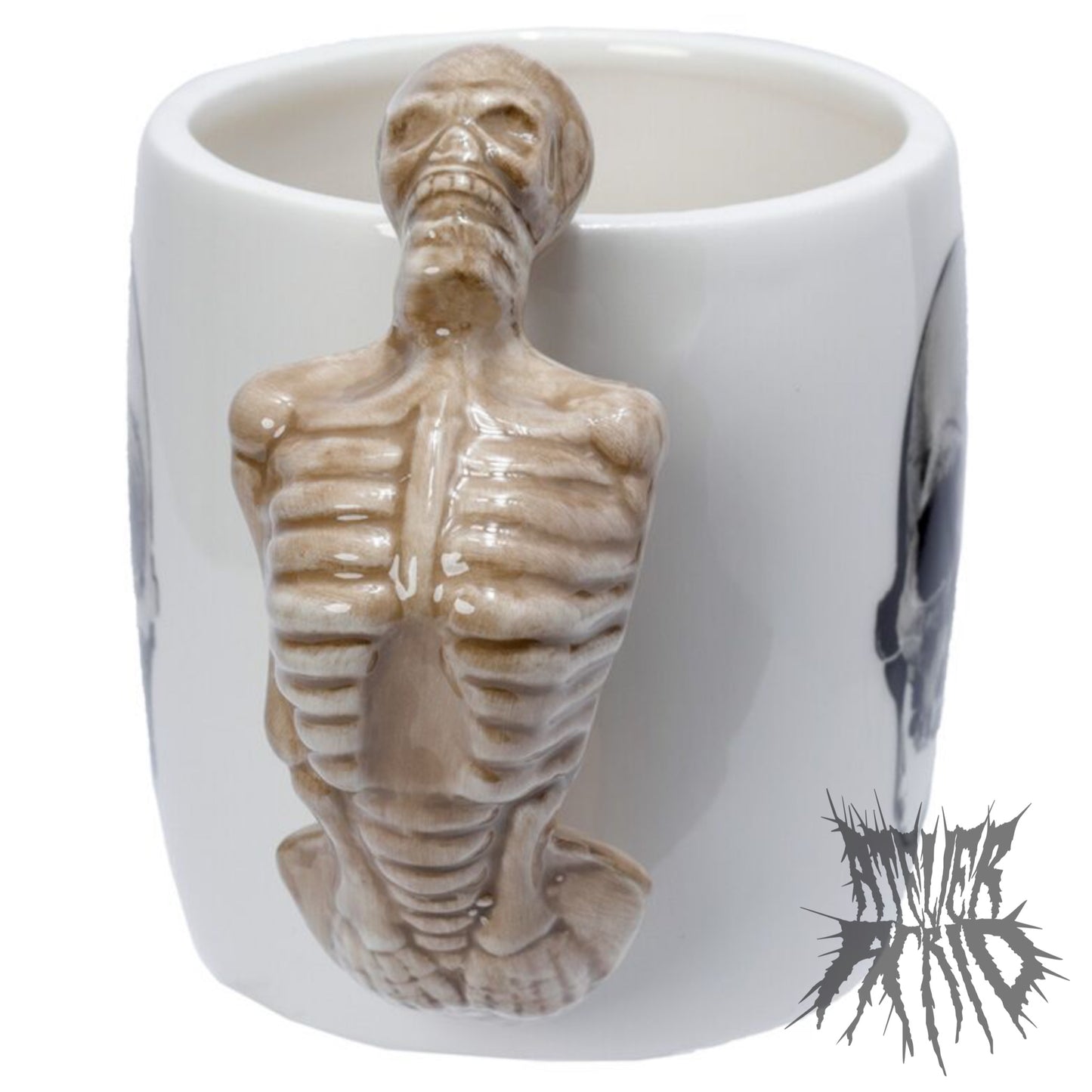 Skeleton Ceramic Shaped Handle Mug
