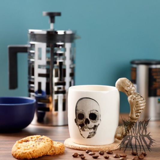 Skeleton Ceramic Shaped Handle Mug