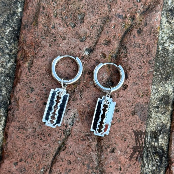 The Razorblade Hoop Earrings - Stainless Steel Hoops