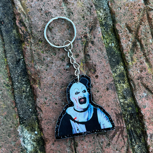 The Terrifier Grin Glitter Keyring