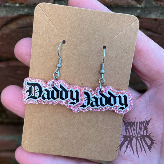 The Daddy Glitter Earrings (Pink)