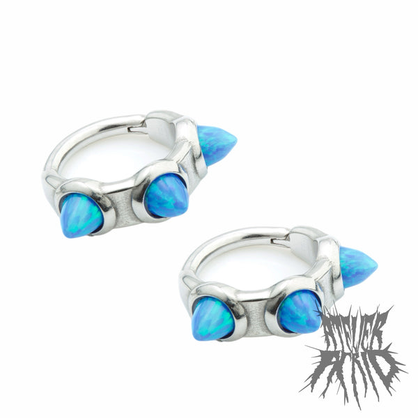 The Opal Hoops- Stainless steel Opal Hoop Earrings