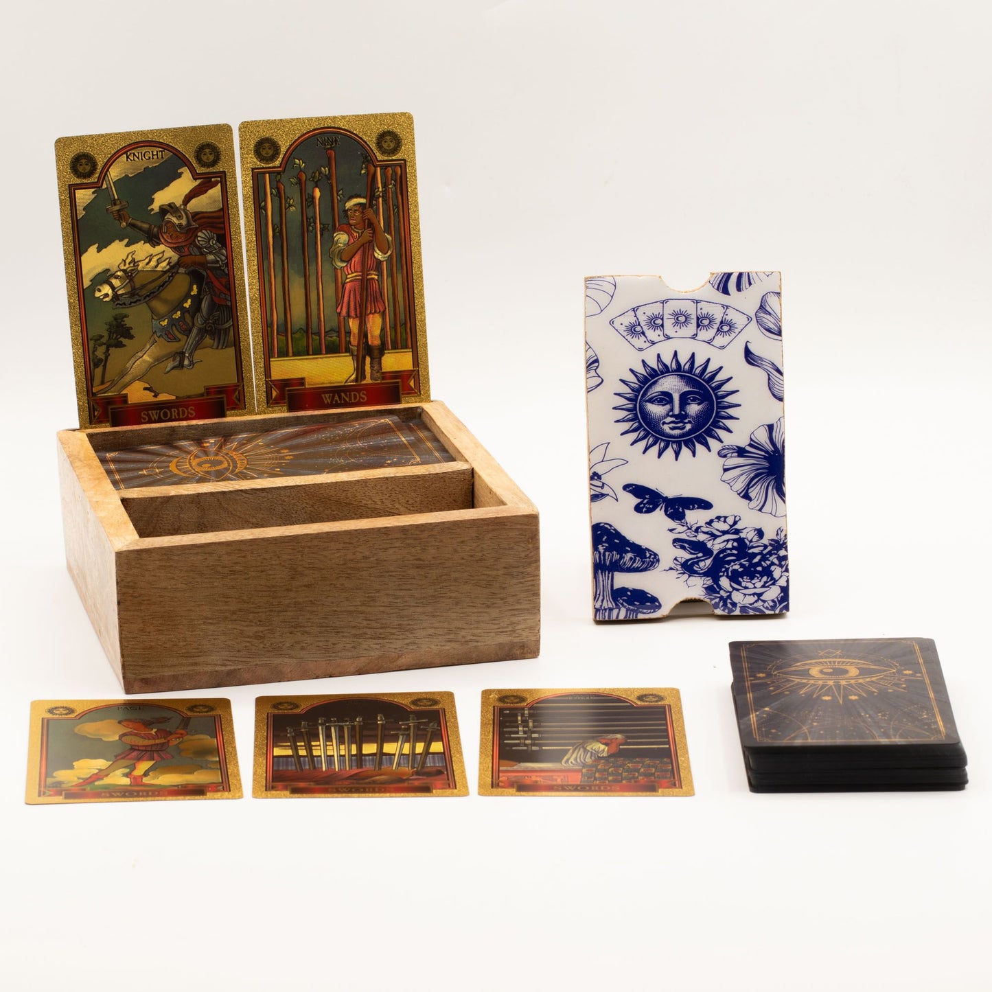 The Celestial Tarot Box - Two Section Tarot Box with Card Holder