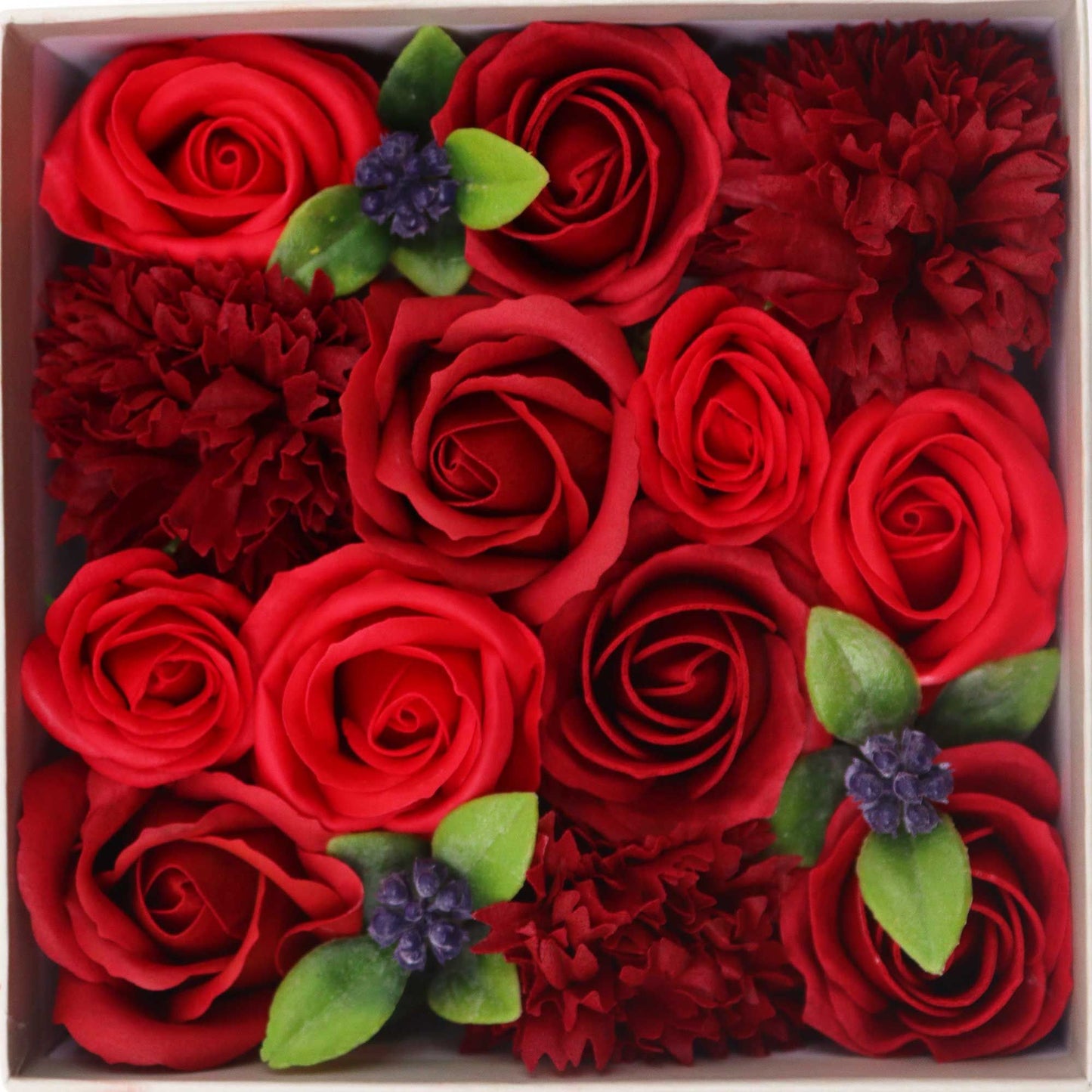 Square Box - Classic Red Roses - Gothic Red Roses - Soap Roses