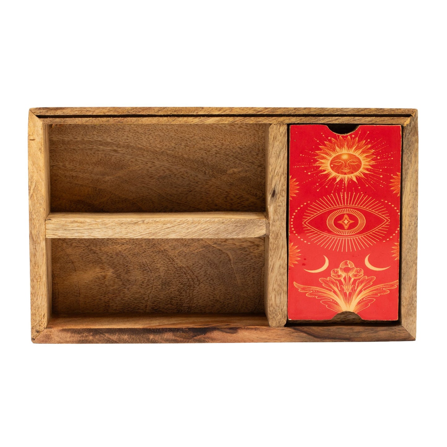 Enamelled Tarot Card Box - Three Section Tarot Box with Card Holder