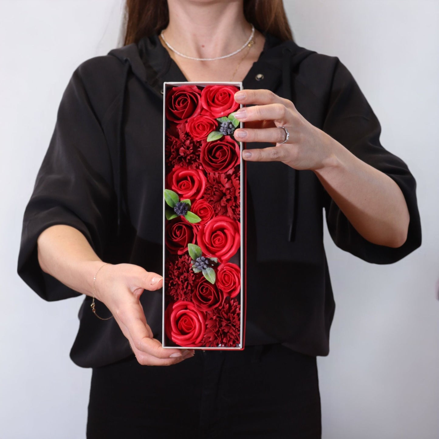 Long Box - Classic Red Roses - Gothic Red Roses - Soap Roses