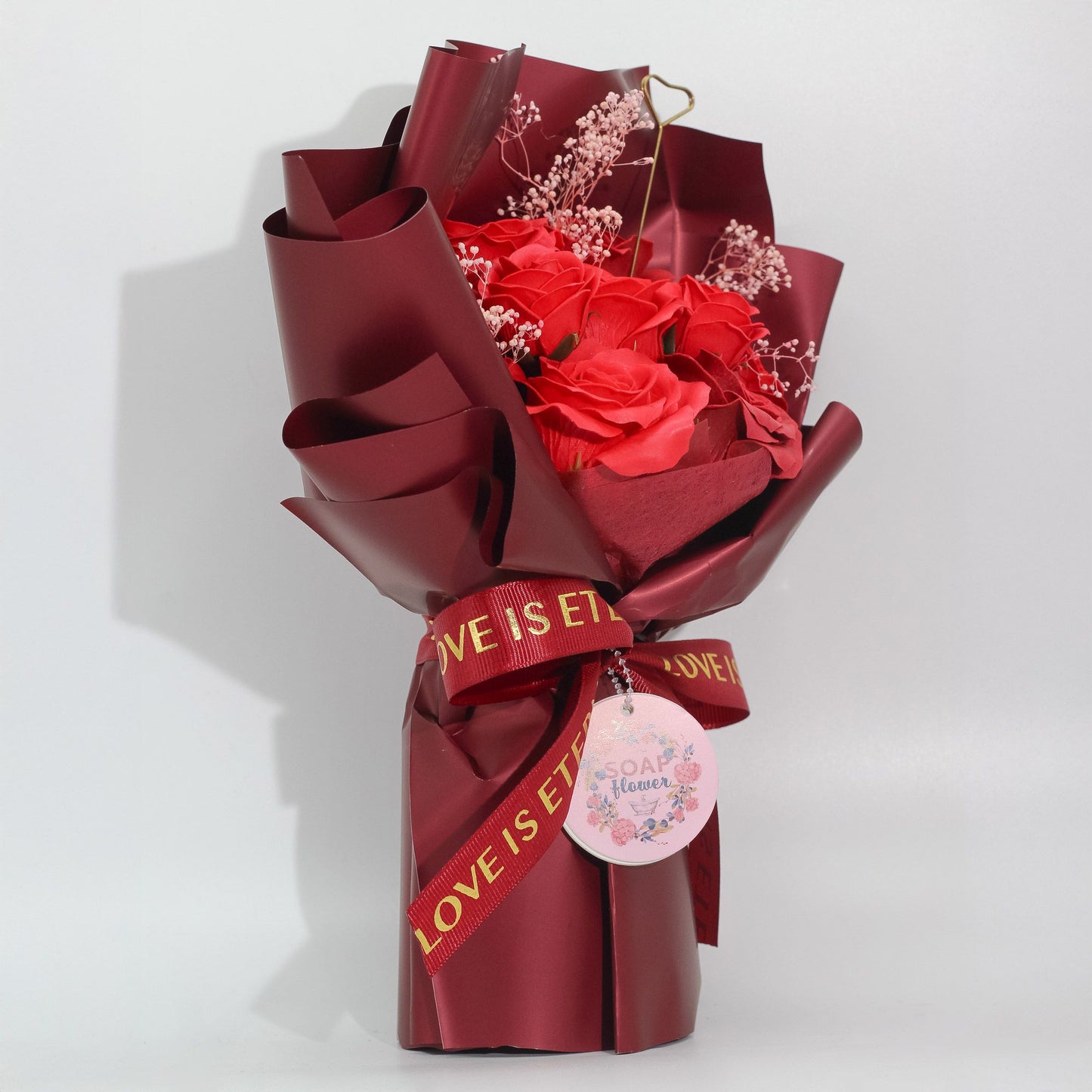 Large Red Rose Bouquet. Love is Eternal Bouquet with Gift Card