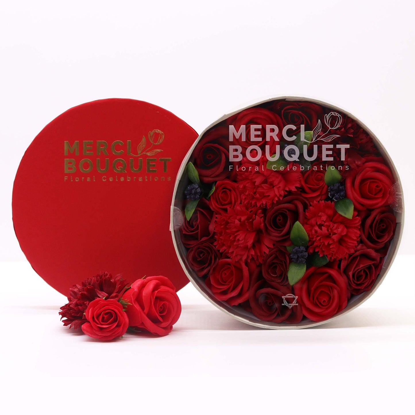 Round Box - Classic Red Roses - Gothic Red Roses - Soap Roses