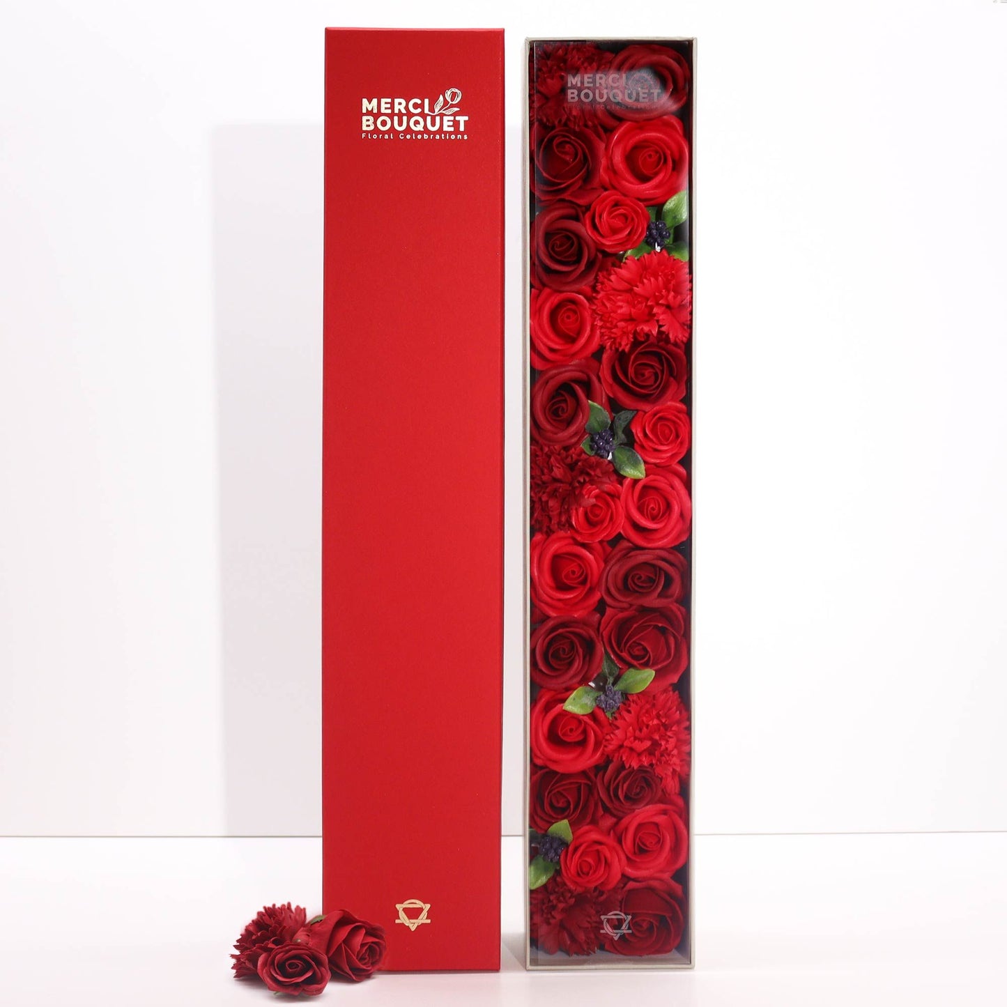 Extra Long - Classic Red Roses - Gothic Valentines Gift - Soap Roses