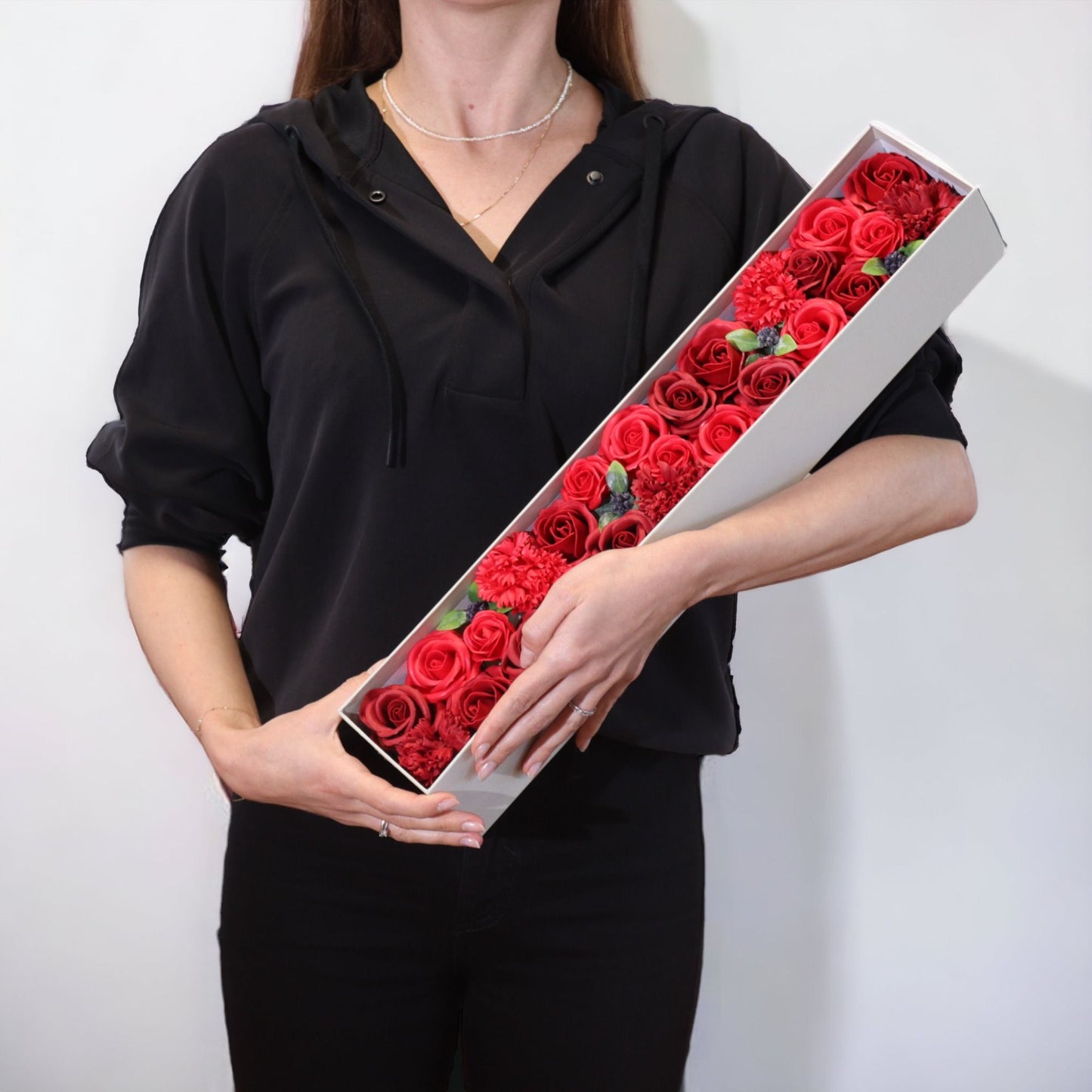 Extra Long - Classic Red Roses - Gothic Valentines Gift - Soap Roses