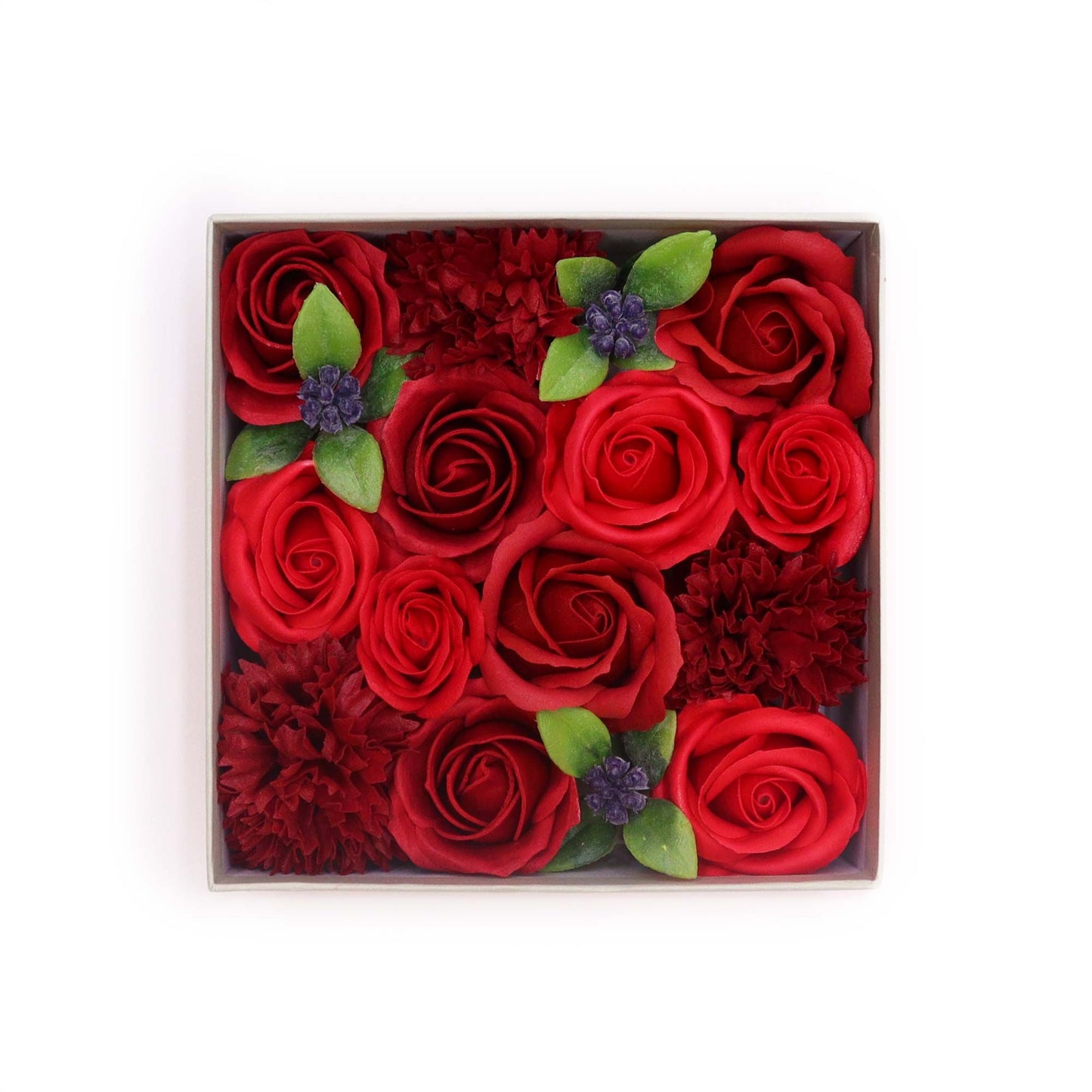 Square Box - Classic Red Roses - Gothic Red Roses - Soap Roses