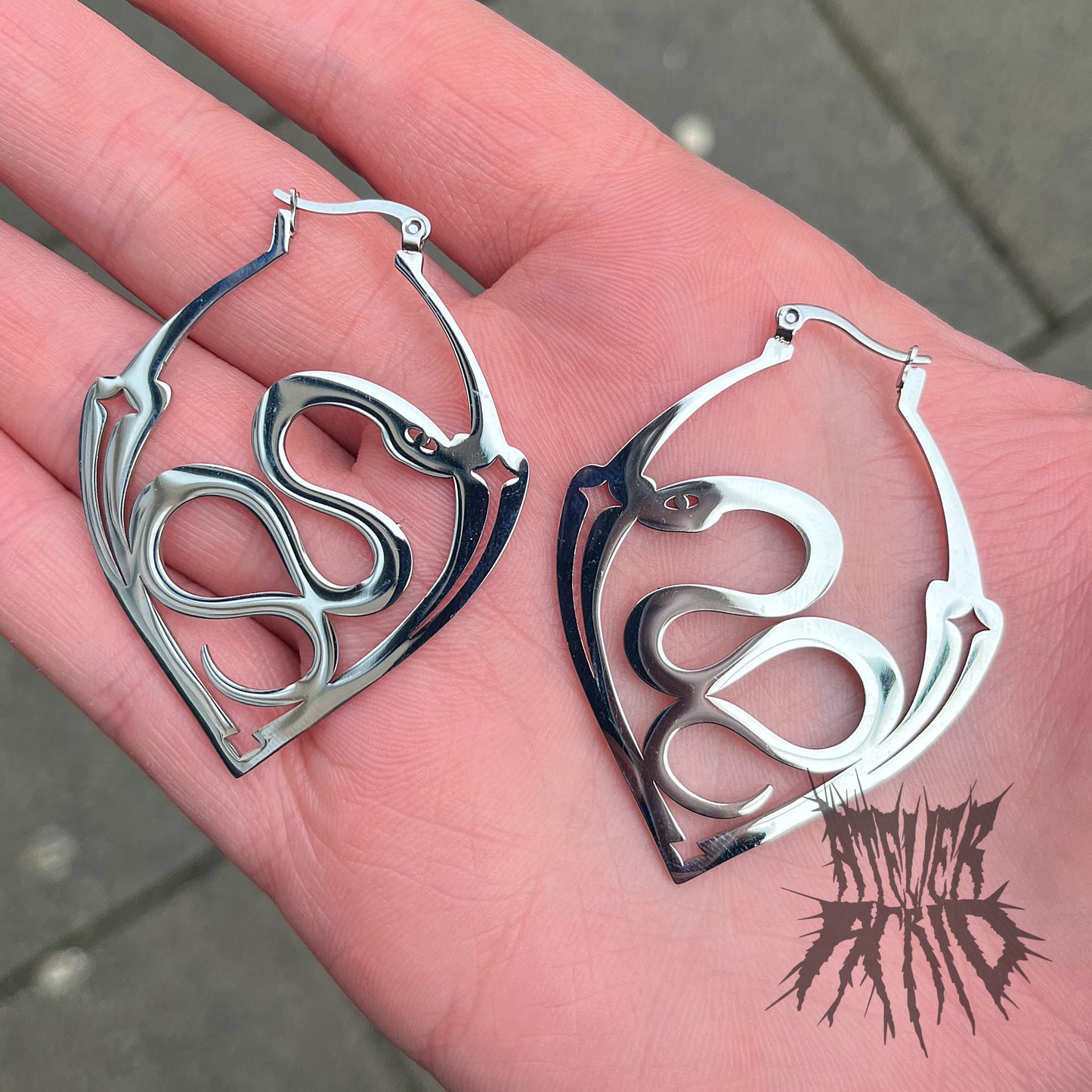 The Serpent Hoop Earrings- Stainless Steel Hoop Earrings