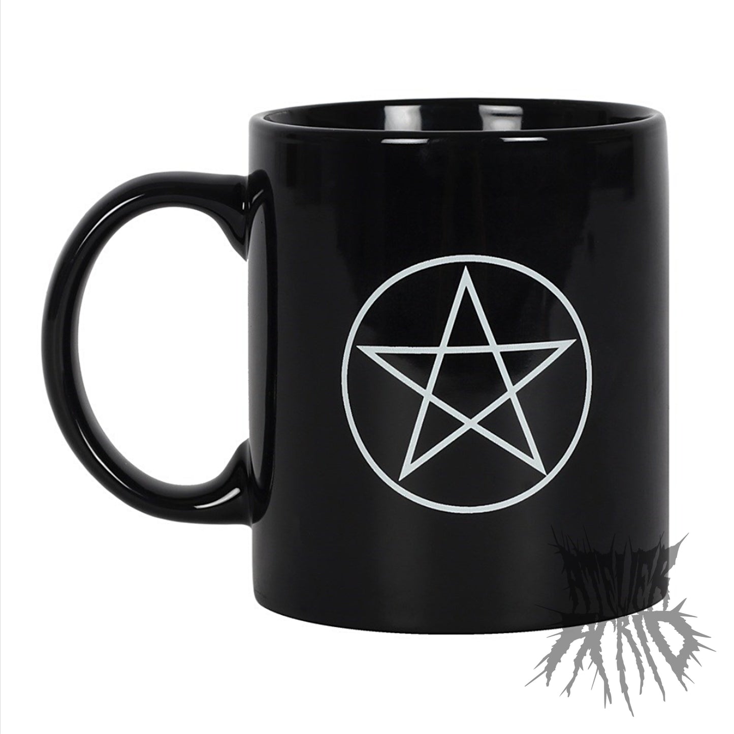 The Black Magic Mug- Black Pentagram Mug