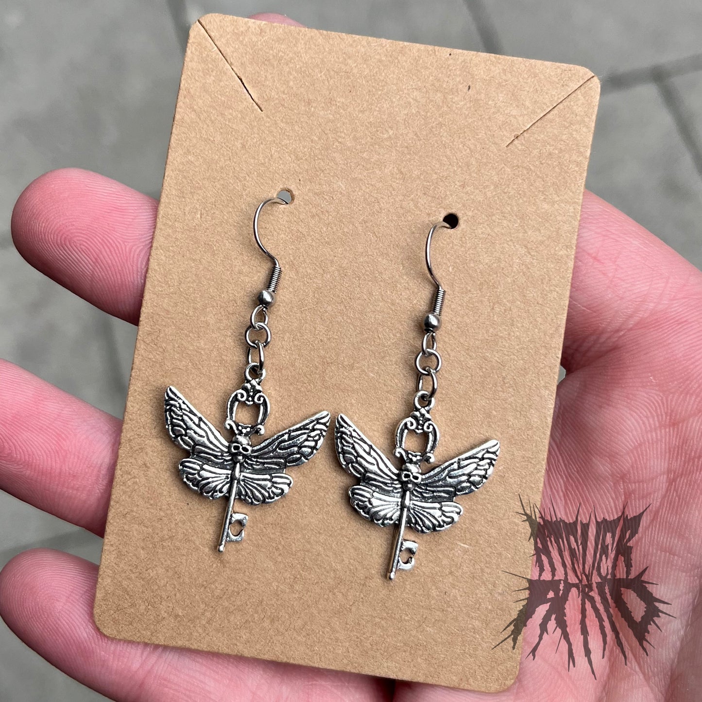 The Chronicle Earrings- winged key earrings