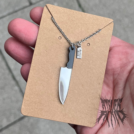 The Assailant Necklace- Laser cut mirror acrylic knife necklace