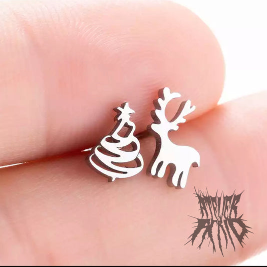 The Xmas Studs - 316L Steel Christmas Stud Earrings
