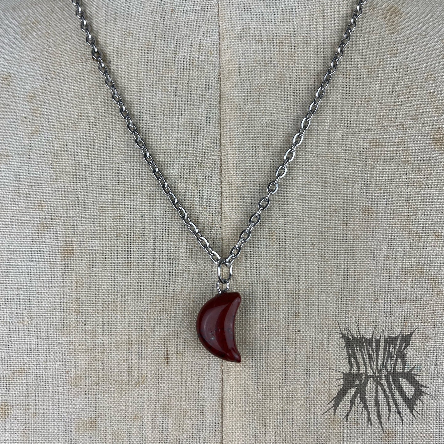 The Red Jasper Crescent Necklace