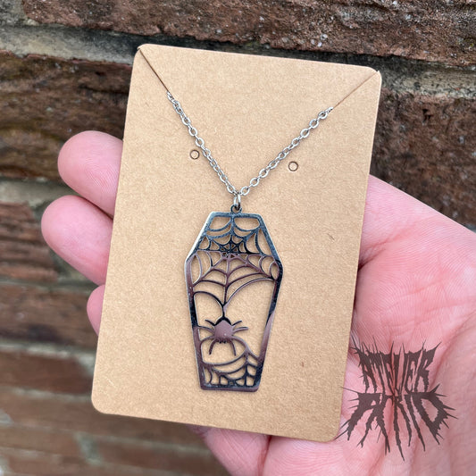 The Silk Necklace - stainless steel coffin necklace