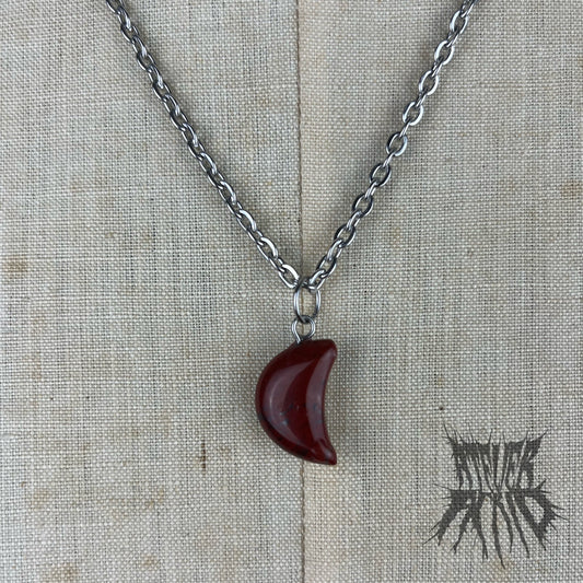 The Red Jasper Crescent Necklace