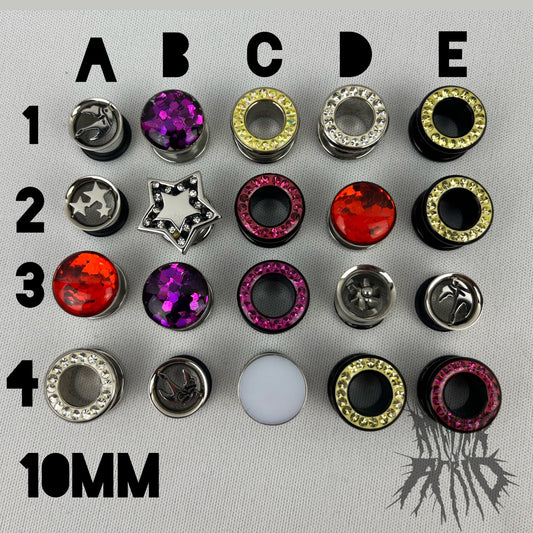 10mm Misc Surgical Steel Tunnels and Plugs