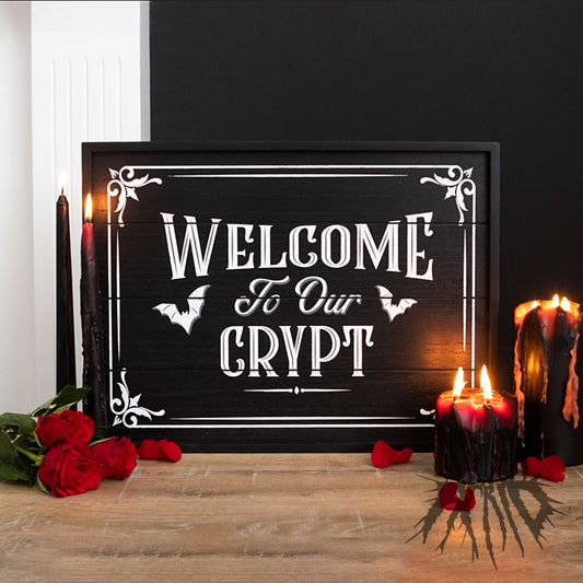 The Welcome to our Crypt wall Plaque