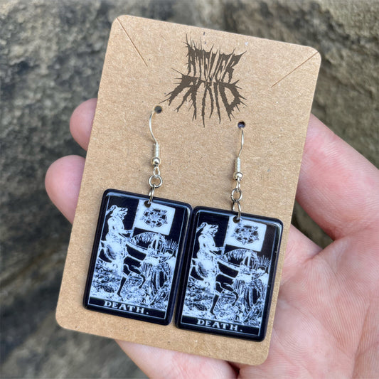 The Death Earrings- Death Tarot card Earrings