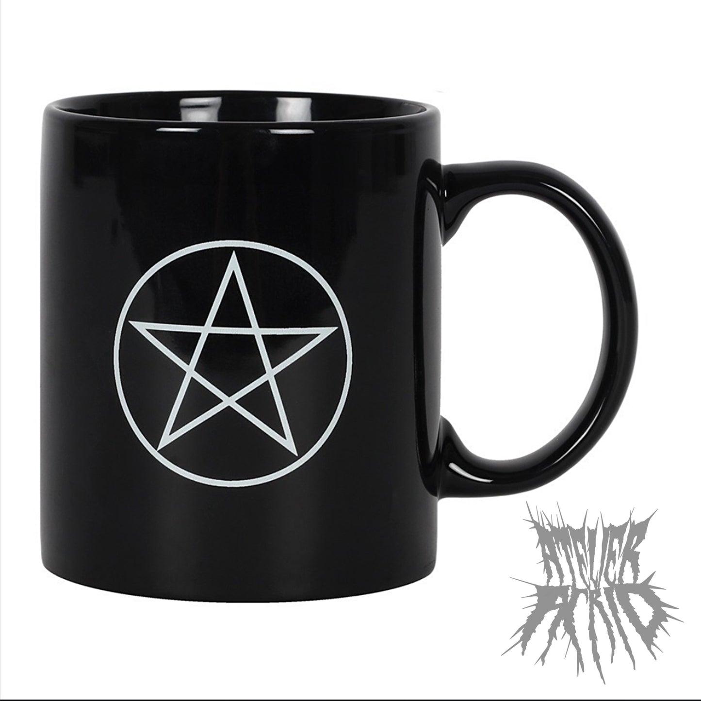 The Black Magic Mug- Black Pentagram Mug