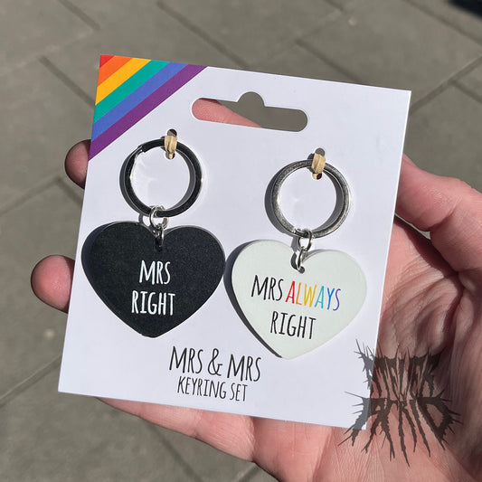 The Mrs Right and Mrs Always Right Keyring Set